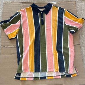 Original Use Striped Polo in Pink, Mustard, Olive & Navy